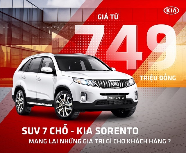 Kia Sorento mẫu SUV 7 chổ giá cạnh tranh nhất phân khúc